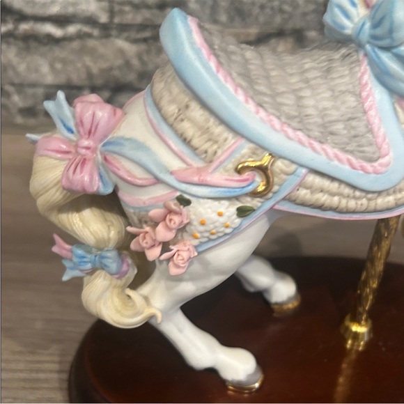Lenox Porcelain Carousel Horse Figurine With Wood Base in Pastel Accents - Picture 5 of 7